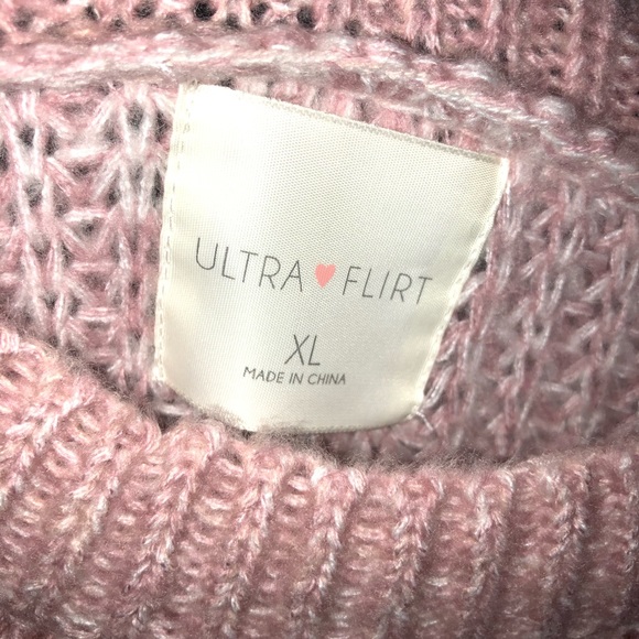 NWT Ultra Flirt Pink striped sweater XL - Picture 5 of 6
